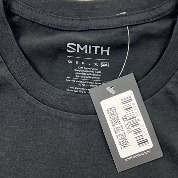 New Smith Men US XXL Black T-Shirt Crew Neck Passage Cotton Tee Short Sleeve - Picture 4 of 4